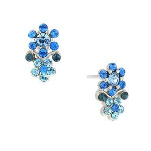 2028 JEWELRY SILVER-TONE LIGHT BLUE EARRINGS